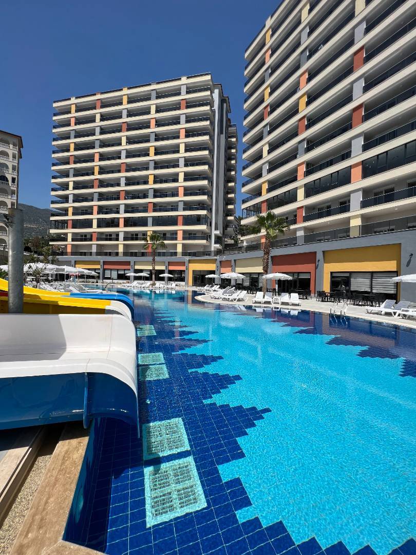 Antalya Alanya'da Tesis İçerisinde, Ortak Havuzlu Tatil Evi - AWZ 599 (1) 